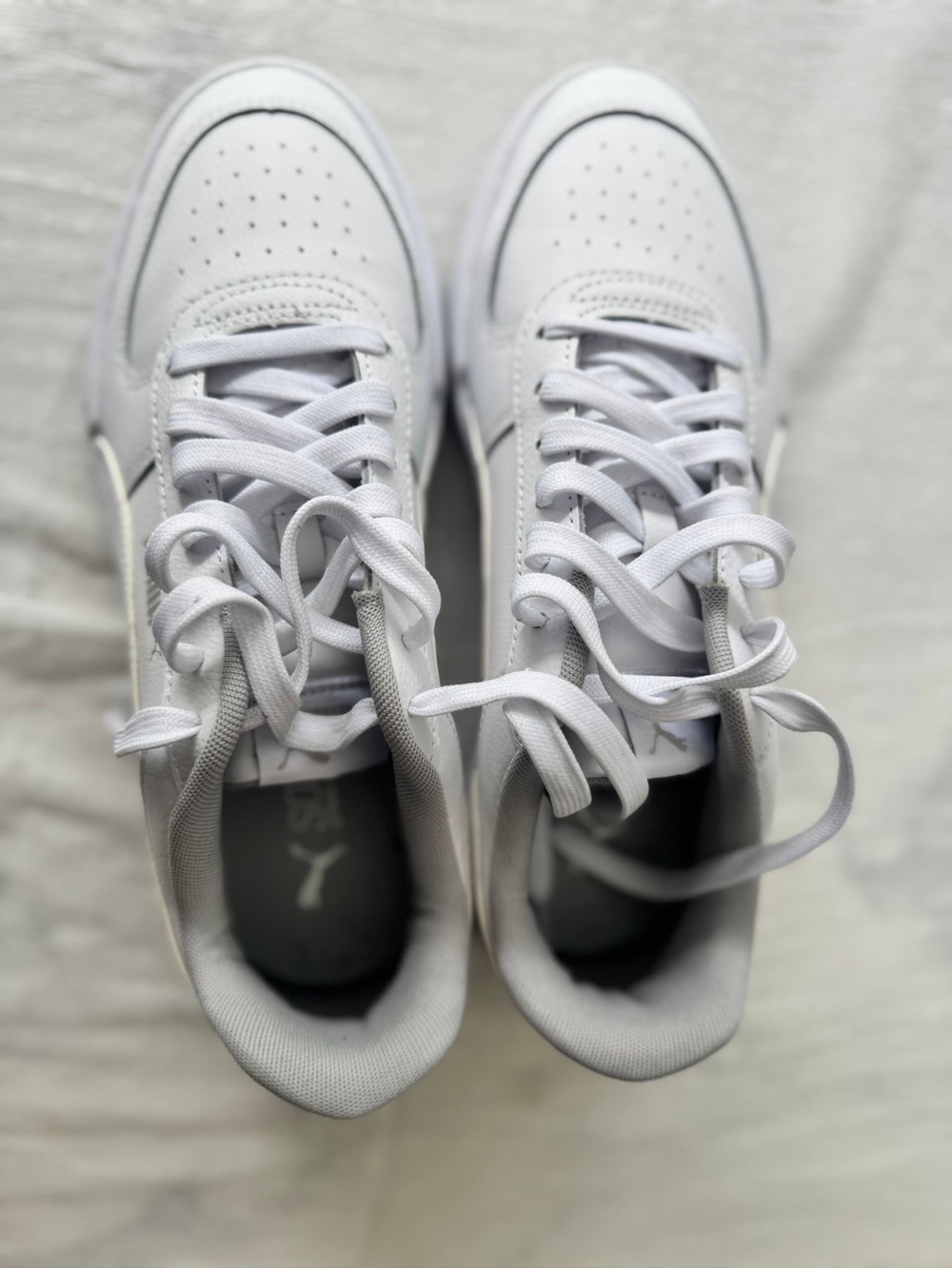 Puma Men's White Lace-Up Low-Top Sneakers